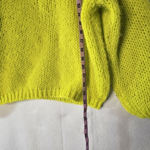 VERO MODA Lime Green Balloon Sleeve Knit Sweater Sz S Oversized - Picture 3 of 6